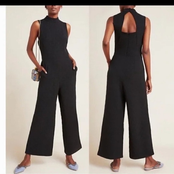 Eva Franco Pants - EVA FRANCO ANTROPOLOGIE BLACK CHARLEY JUMPSUIT . Size S